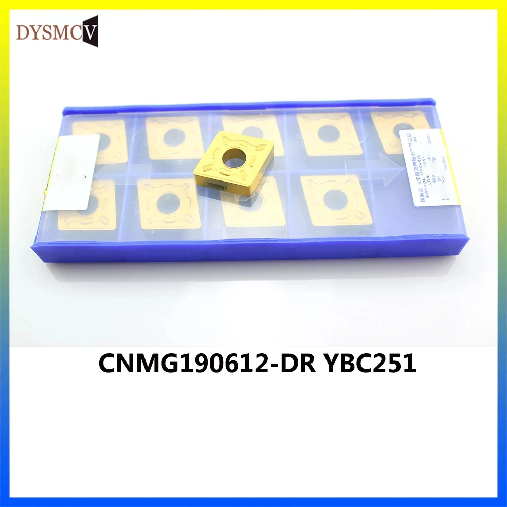 

10 pcs CNMG190612-DR YBC251 cutting carbide blades for ordinary steel processing