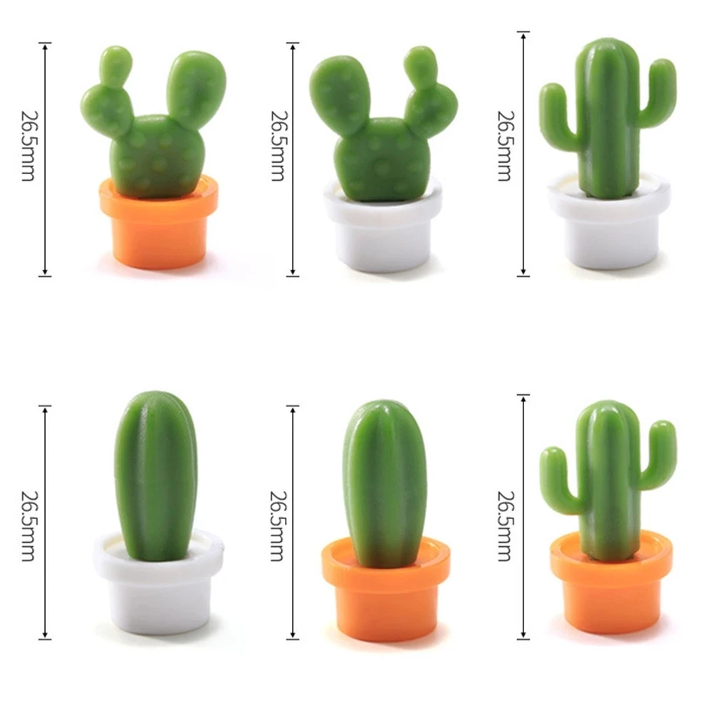 6pcs Cute Succulent Magnet Button Home Kitchen Cactus Refrigerator Message Sticker 2021 New Arrival Portable Creative Hot Sale