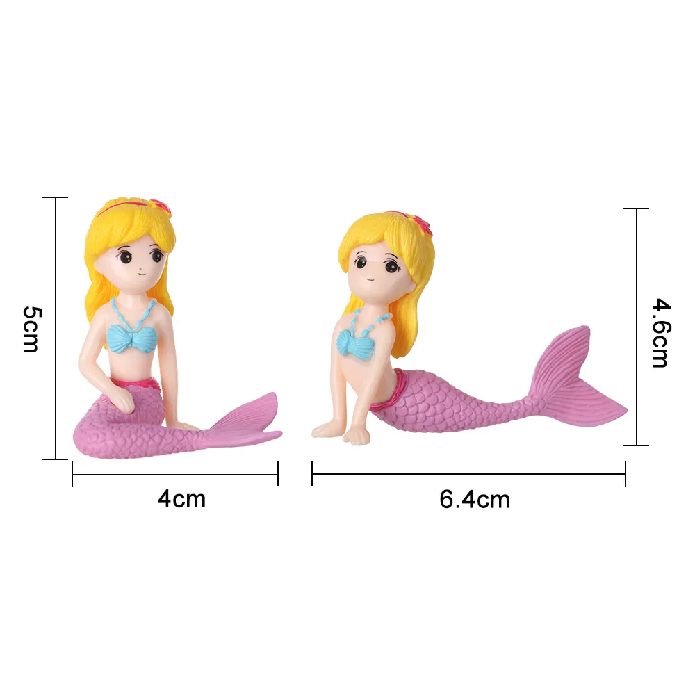 Mini Resin Miniature Mermaid Handicraft Ornament Micro Landscape Figurines Cute Statue Bonsai Home Garden Decor Accessories