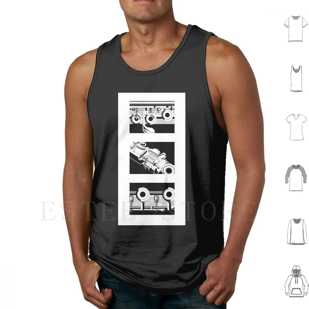 Flute Triptych Tank Tops Vest Cotton Flute Woodwind Instrument Music Musical Sheet Music Notes Treble Clef
