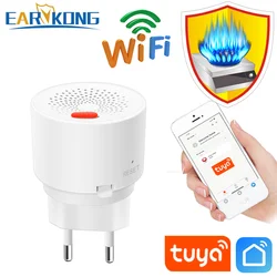 Household Smart Gás Alarm Sensor, Detector de Gás Combustível, Wi-Fi Home Alarm System, Tuyasmart, Smart Life APP, Novo, 2020