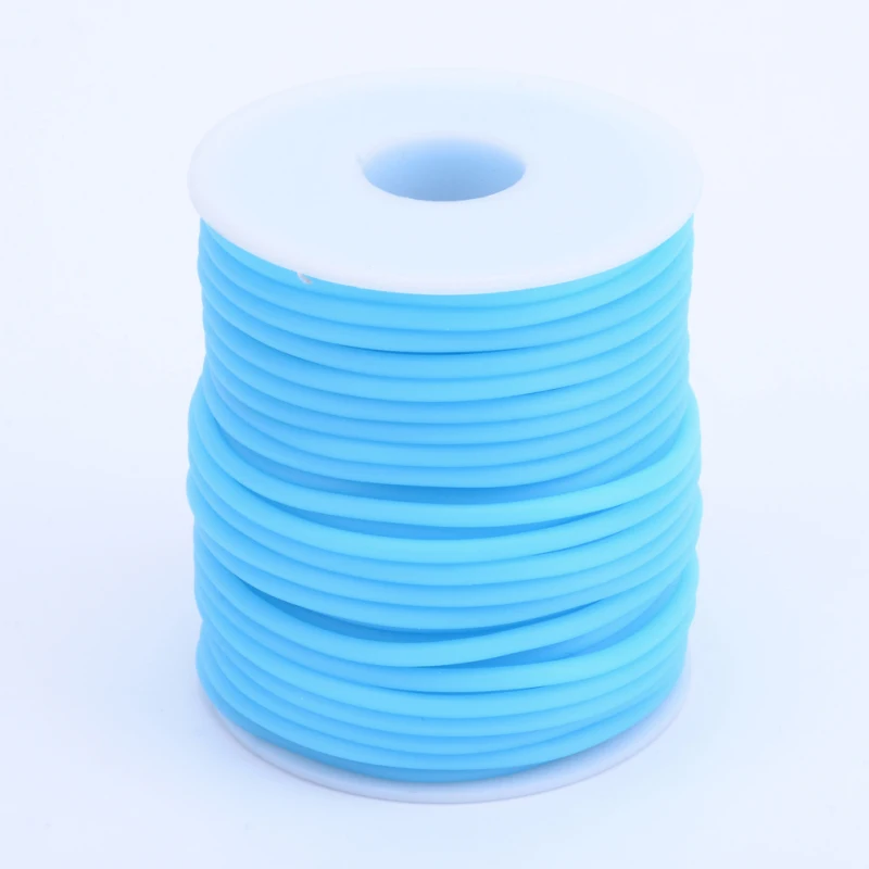1Roll 2mm 3mm 4mm Holle Pijp Buisvormige Rubberen Koorddraad Omwikkeld met Plastic Spoel Voor DIY Sieraden Maken Bevindingen