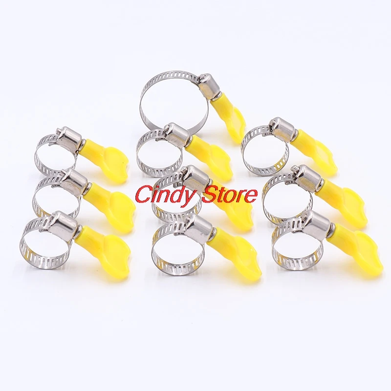 10pcs Homebrew Pipe Clamp Handle Stainless Steel Butterfly Hose Clamp  Fit 6mm O.D ~ 44mm O.D Tube