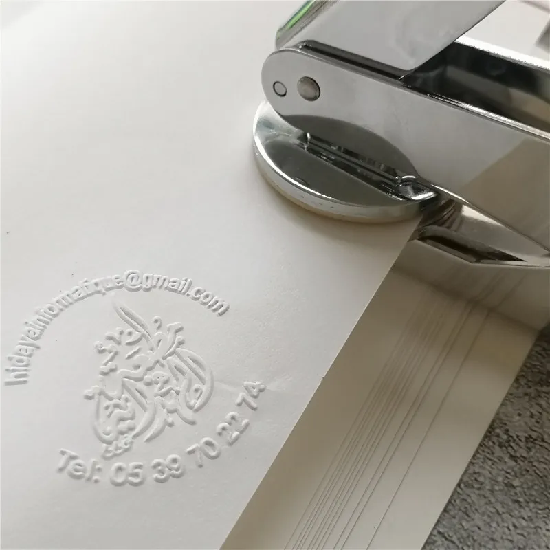 Custom embosser stamp with your company logo design / website / phone number design your own logo designs for embossing stamp