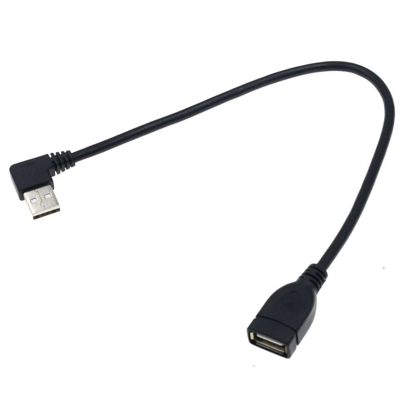 Prawo/lewo/dół/góra 90 stopni kąt USB 2.0 A rozszerzenie męskie i żeńskie przedłużacz z adapterem komputerowy przedłużacz USB 0.3m