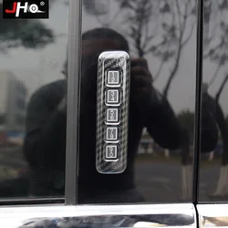 JHO ABS Chrome Carbon Grain Door Lock Password Panel Cover Trim Overlay For Ford F150 Raptor 2015-2020 2019 2018 2017 Limited