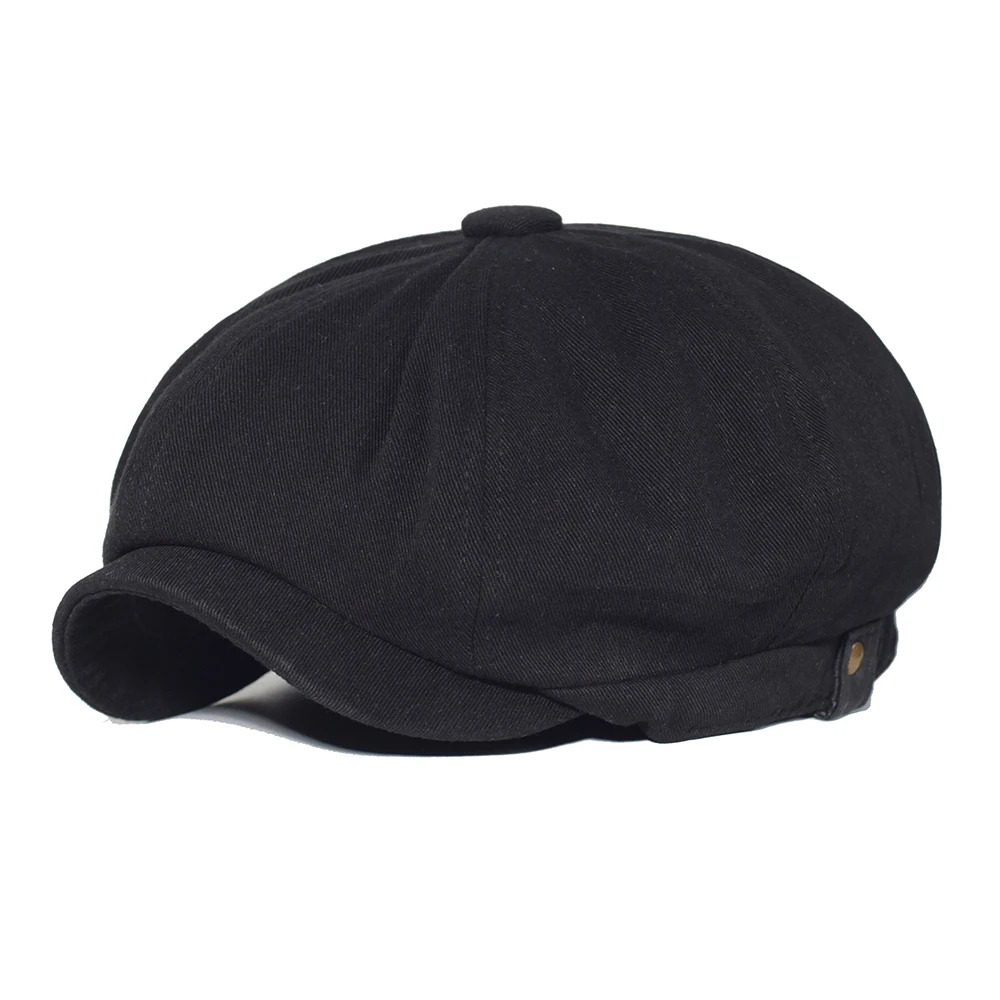 Cotton Newsboy Cap Men Women Gatsby Retro Hat Driver Flat  Caps  Spring Autumn Casual Beret Cap Solid Soft Driver Flat Caps