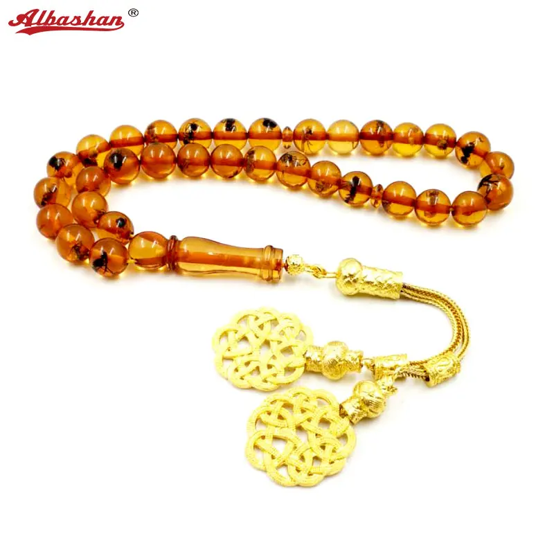 

Eid gift For Muslim Real insect Resin Rosary Tasbih prayer beads Man's Accessories Misbaha Islamic insect Bracelets ALBASHAN