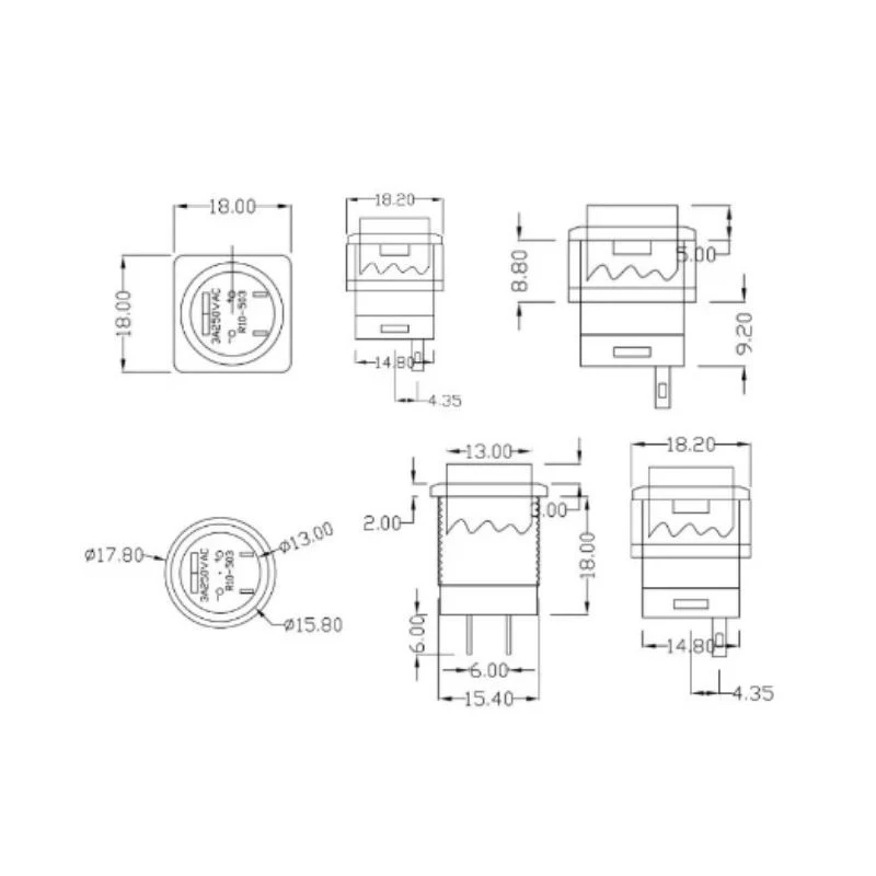 Botão de trava momentânea de 16mm, botão interruptor led redondo para impressão, equipamento de controle do armário de redefinição automática