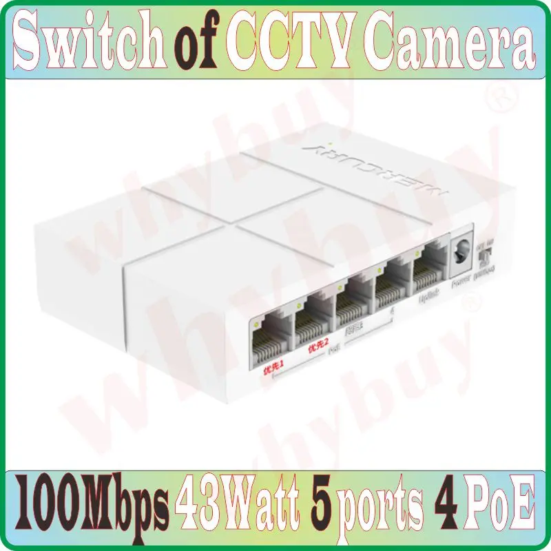 

5 Ports 4 PoE 43W 100Mbps data CCTV Camera Switch Network NVR Switch Desktop Ethernet PoE Network Switch Plug&Play Auto MDI/MDIX