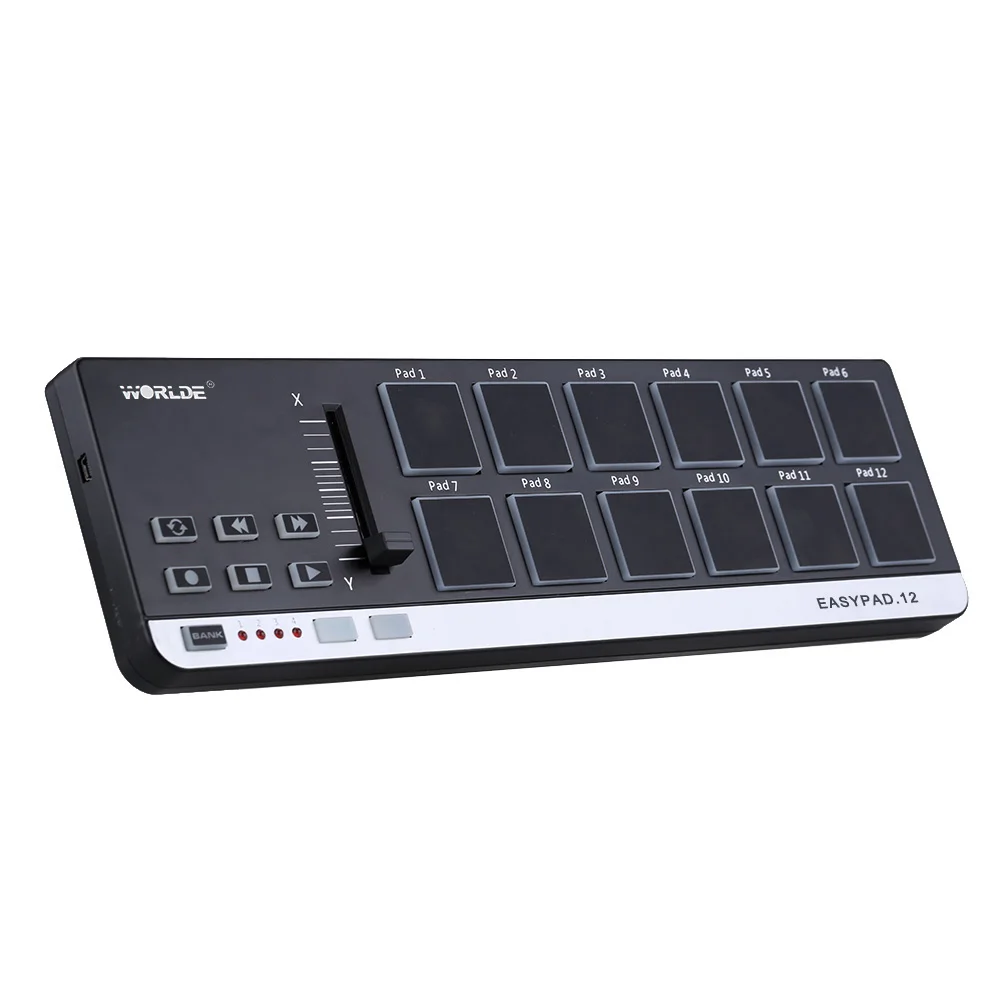 Worlde EasyPad.12 Drum Pads MIDI Controller Portable Mini MIDI Keyboard Controller with USB Cable