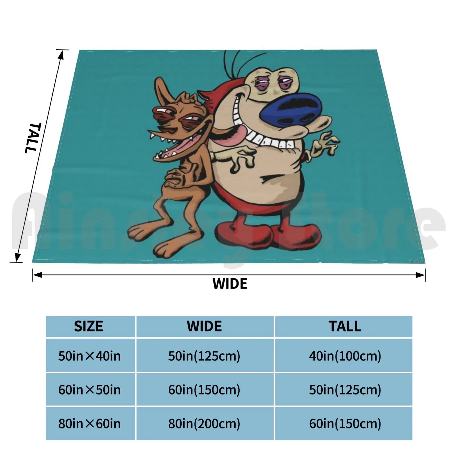 Ren And Stimpy Blanket Fashion Custom Ren And Stimpy 90s Nicktoon