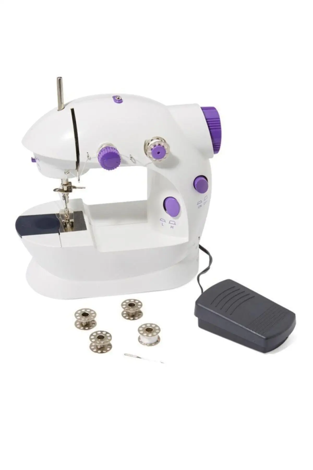 Mini Sewing Machine White Functional  Charge Or Battery Operated 4AA Battery Free Shipping