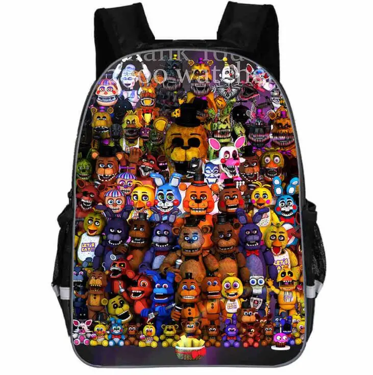 FNAF-Mochila impressa anime para homens e mulheres, mochilas escolares casuais para meninos e meninas, bolsa hip-hop masculina para laptop, mochila