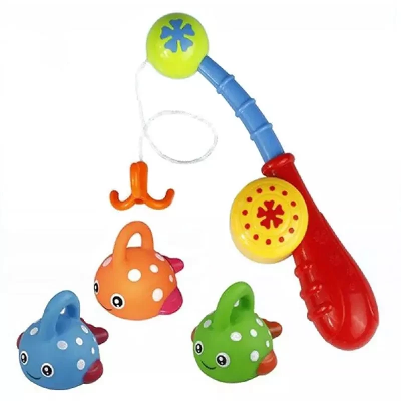 4Pcs Baby Shower Games Fishing Bath Toy Learning Floating Squirts Bathtub Bathroom Pool Water Toys for Kids Toddler Boys Girls