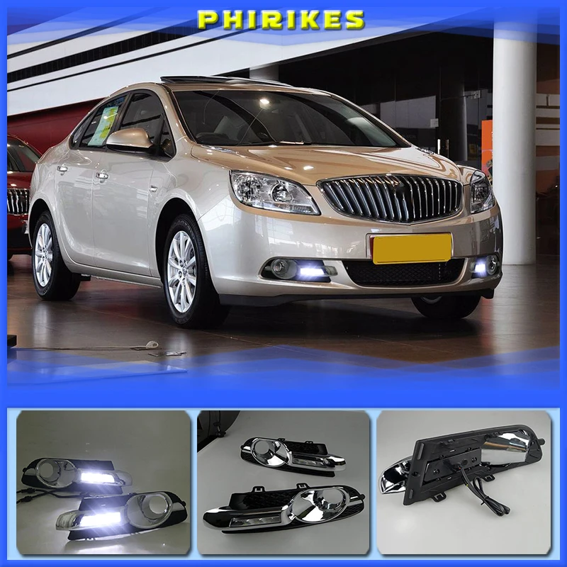 2pcs For Buick Excelle GT 2010-2013 White yellow blue Front Fog Lamp Day Light LED DRL daytime running light