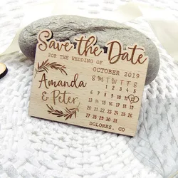 Calendar Save the Date Magnet, Wood  Mountain Save the Date, Custom Leaf Save the Date, Adventure Save the Date