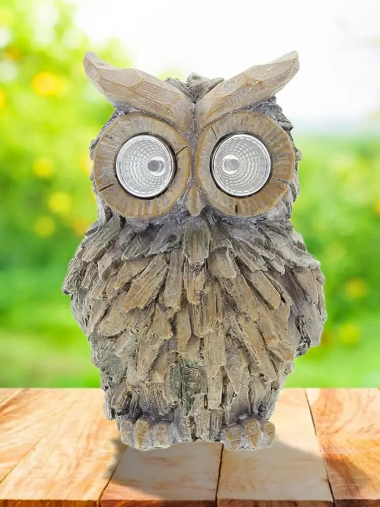 European Style Outdoors Solar Light Animal Owl Type Gardening Owl Ornaments With Bright LED Light Garden Night Light