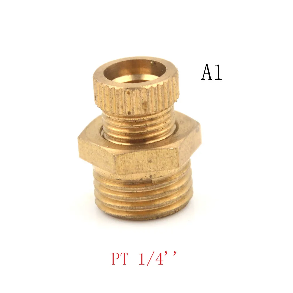 One Piece Air Compressor Male Threaded Water Drain Valve Brass Tone PT 1/2 Inch 3/8 Inch 1/4 Inch