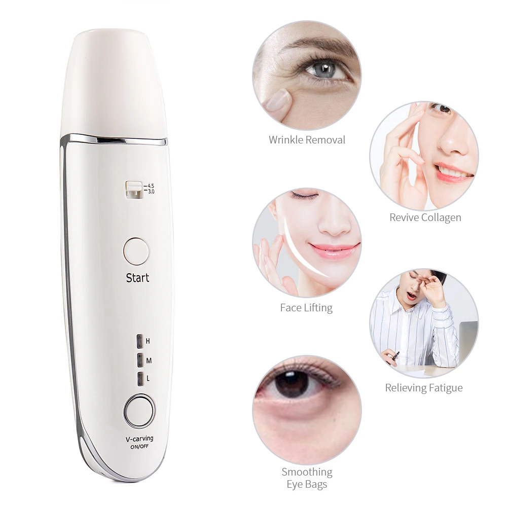 Mini Hifu Ultrasonic RF Face Lifting Wrinkle Removal Line V-Shape Anti-Aging Skin Tightening Eye Care Beauty Device For Home SPA