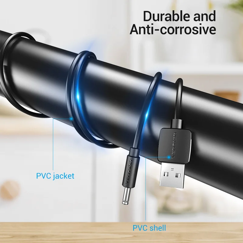 Vention – Câble de charge USB, connecteur d'alimentation 5 v, prise mâle à DC 3,5mm