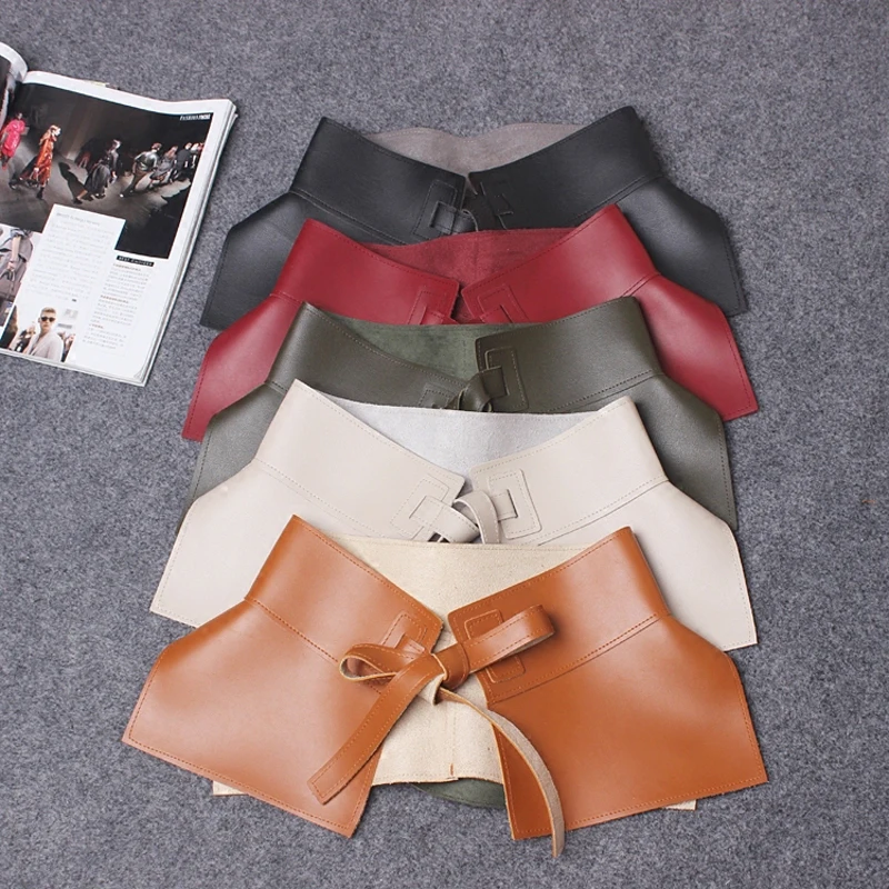 Cinturones de piel sintética para mujer, faja ancha de marca de lujo, accesorio para falda y vestido