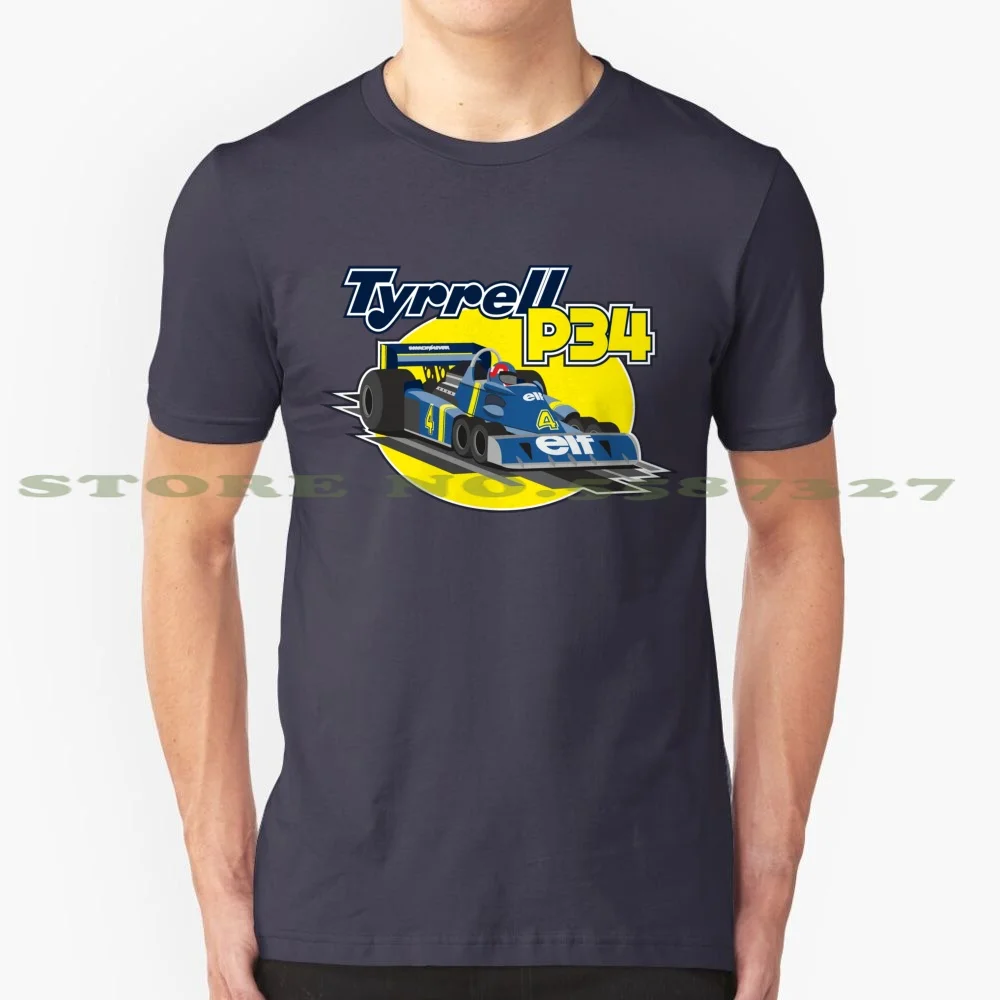 Tyrrell P34 100% Pure Cotton T-Shirt One Retro Vintage Gp Grand Prix Race Car Racing Motorsport 70S Tyrrell Depailler Scheckter