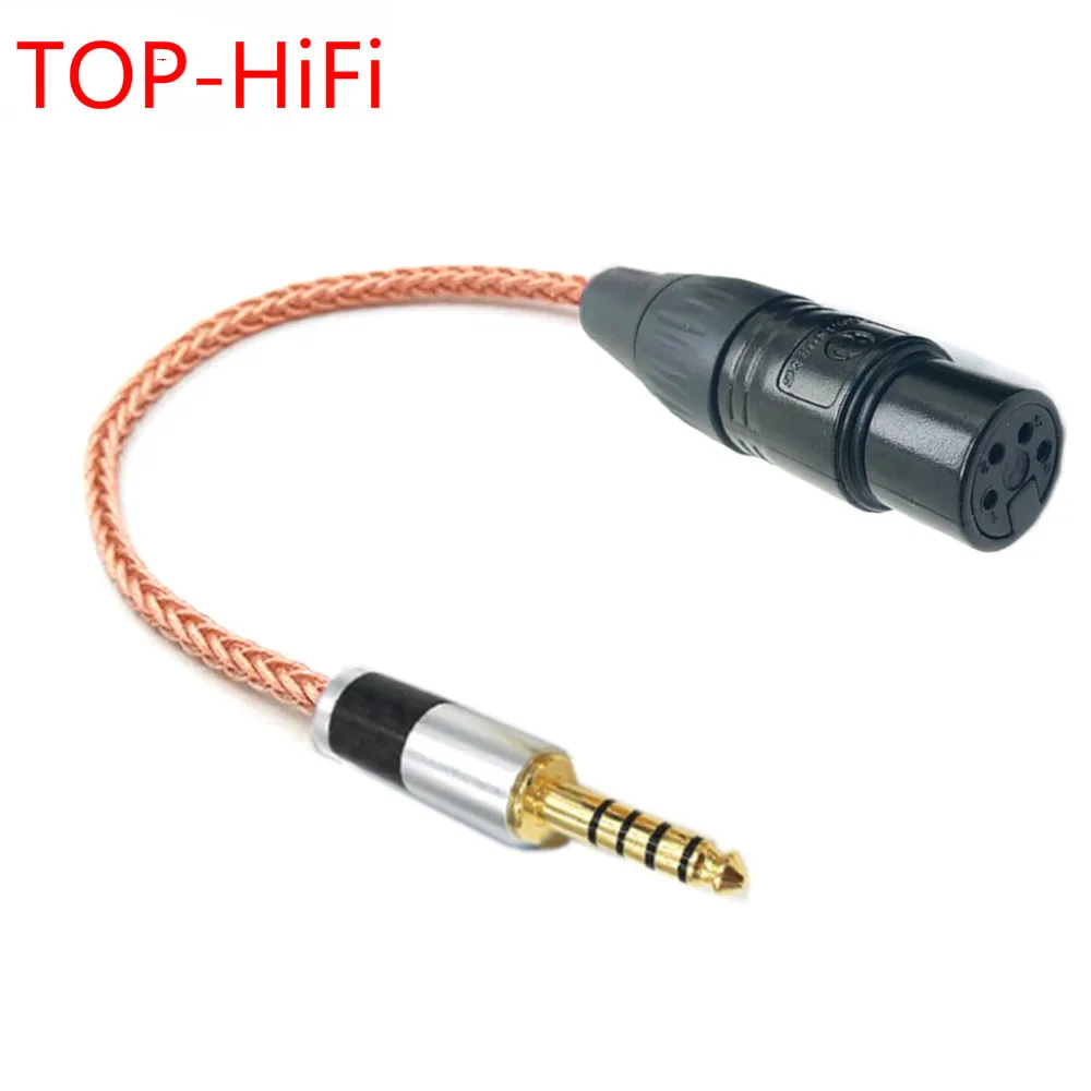 TOP-HiFi Single Crystal Copper 4.4mm Balanced Male to 4pin XLR Balanced Female Audio Adapter Cable 4.4mm to XLR Balance