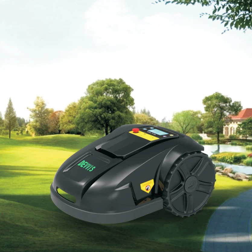 

773 Euro DEVVIS Automatic Robotic Lawn Mower E1800T Working Capacity 1800m2,with 6.6ah lithium battery,Gyroscope