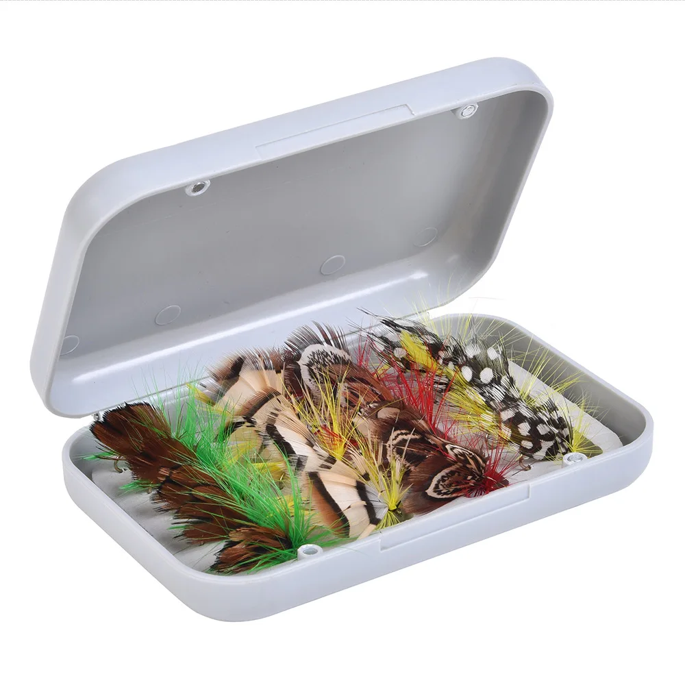 20pcs Fly Fishing Flies Lure Kit 4 Colors Butterfly Like Trout Bass Floating Fishing Baits with Fly Case Box