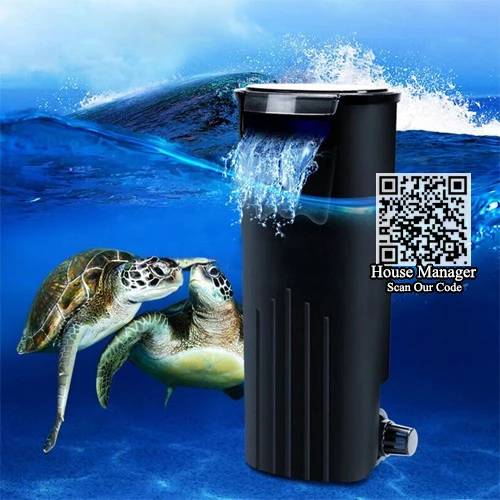 Turtle Waterfall Pump for turtle tank fish tank aquarium landscape Hang on Sucker Waterfall Maker Water Pump Filter Carbon Board