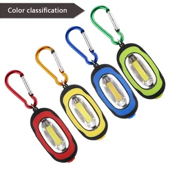 Portable Lighting LED Key Chain Lamp Flashlight Mini 3 Mode Cob  Flash Carabiner Light For Camping Hunting Hiking Fishing Lights