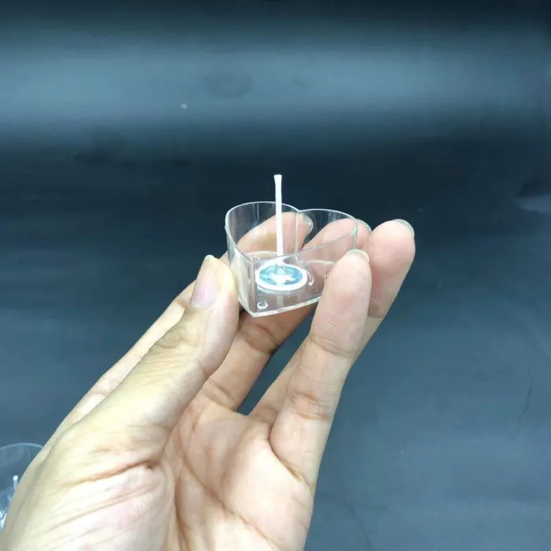 50 Sets Heart Round Candle Mold Tealight Jar Empty Case Plastic Clear Cups Candle Sleeve Craft Kit Diy Wax Jar for Candle Making