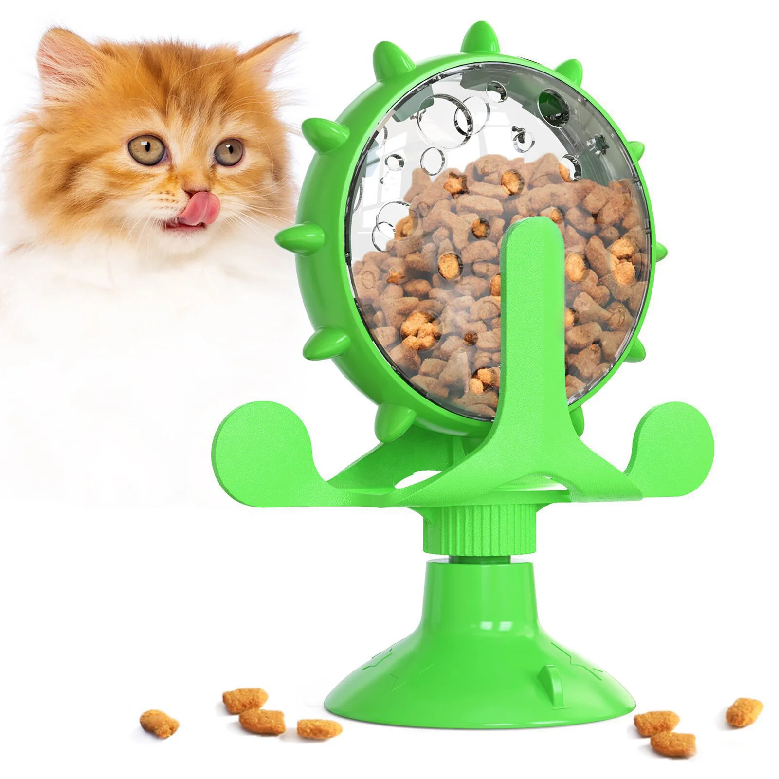 Pet Dog Cat Toy Windmill Rotating Windmill Toy Food Dispensing Cat Toy With Suction Cup Puzzle Toy Pet Products Supply