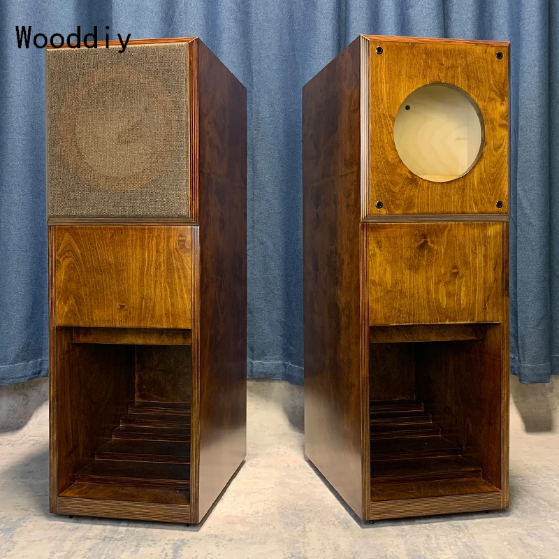 Wooddiy 8 Inch One Pair Speaker Empty Cabinet Fostex Fe208NS Shell Floor Box Labyrinth Full-range Acoustic Box