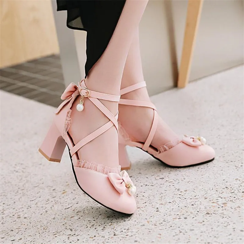 Girls Leather Shoes Women's Large Sizes 32-43 Party Wedding women's Shoes Sandals 2020 Female High Heels Platform Pumps