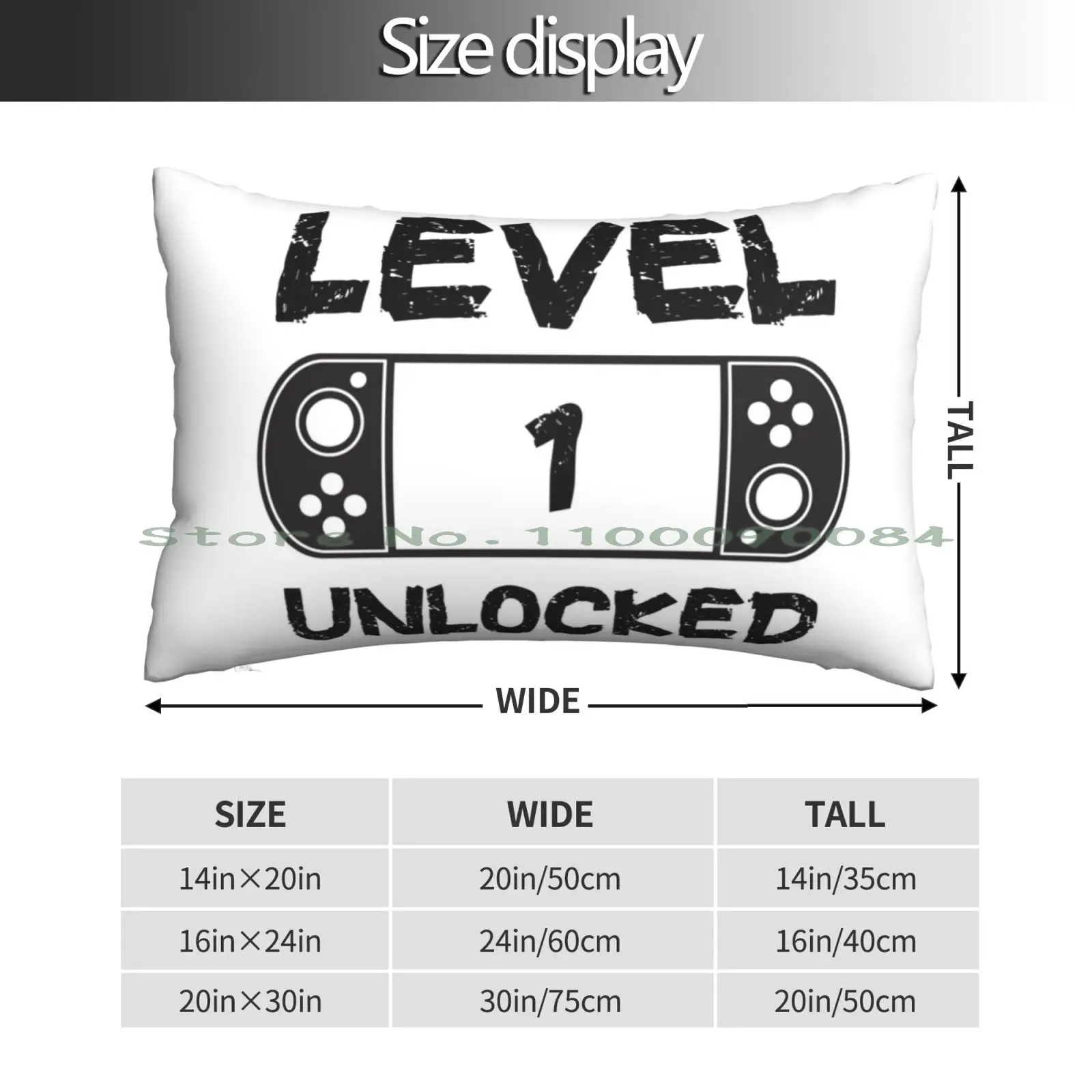 Level 1 Unlocked | For Gamers | Gamers Gift | Game Lovers Pillow Case 20x30 50*75 Sofa Bedroom Antique Vintage Rug Carpet