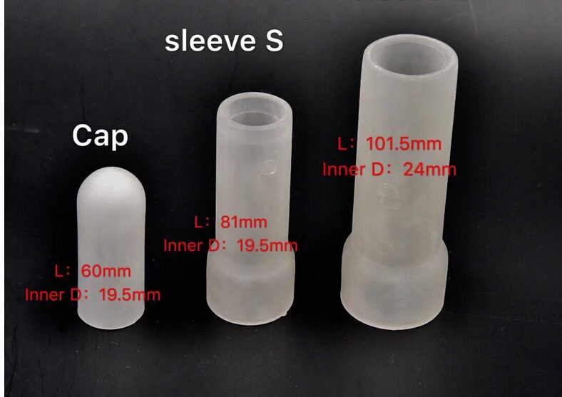 S/M/L Silicone Sleeves For Vacuum Cup Extender Penis Clamping Kit For Penis Enlargement/ Extender/Stretcher Replacement