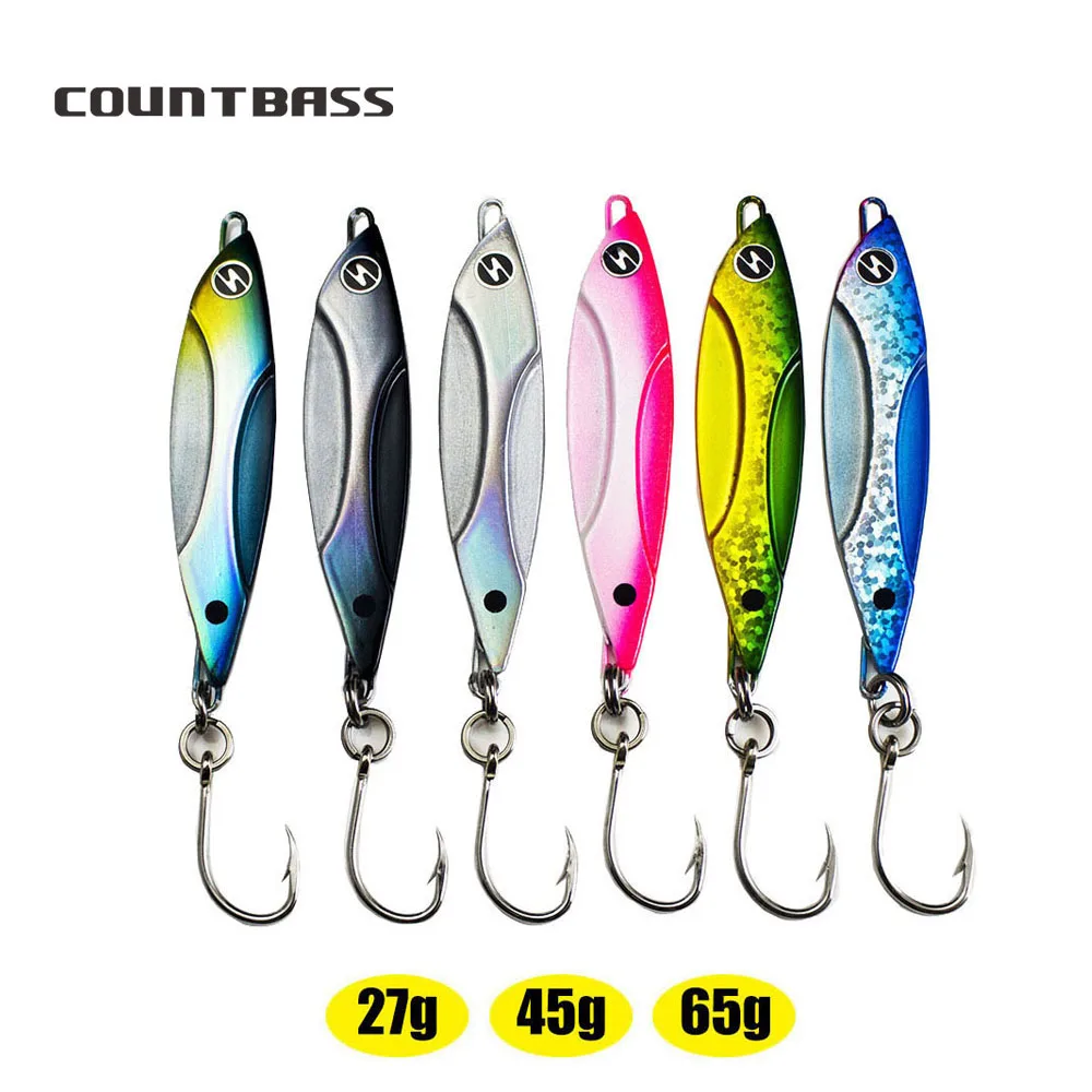 

Countbass 6PCS 27g 45g 65g Metal Jigs Rigged VMC hook Fishing Lures Snapper Jigging Sea Bass Game