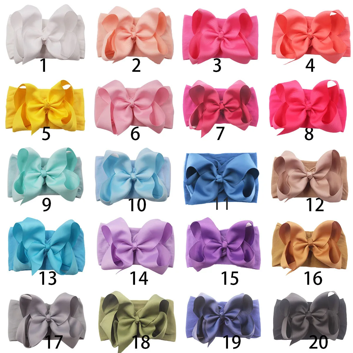 16PCS Baby Headbands Hair Bows HeadWraps Newborn Infants Toddlers Hairbands Girl Hair Accessories Wholesales