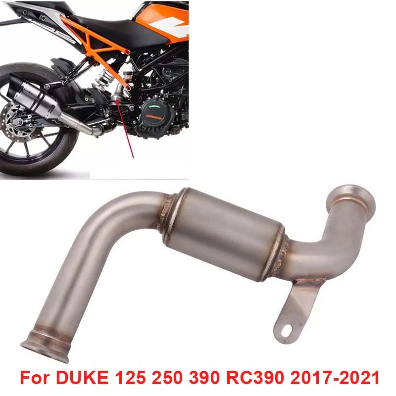 

Motorcycle Exhaust Tip Link Pipe Connecting Tube Stainless Steel Header Pipe for DUKE 390 125 250 RC390