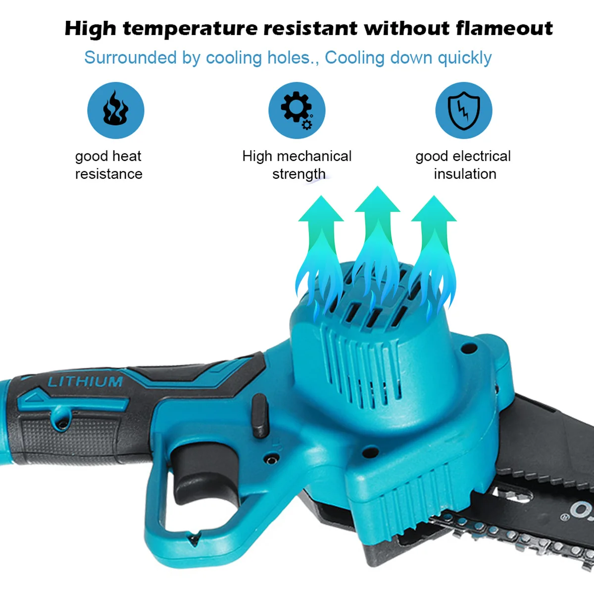 Drillpro-Sierra eléctrica inalámbrica de 6 pulgadas, motosierra de podar, para tala de árboles de jardín, herramientas eléctricas para batería Makiita de 18V