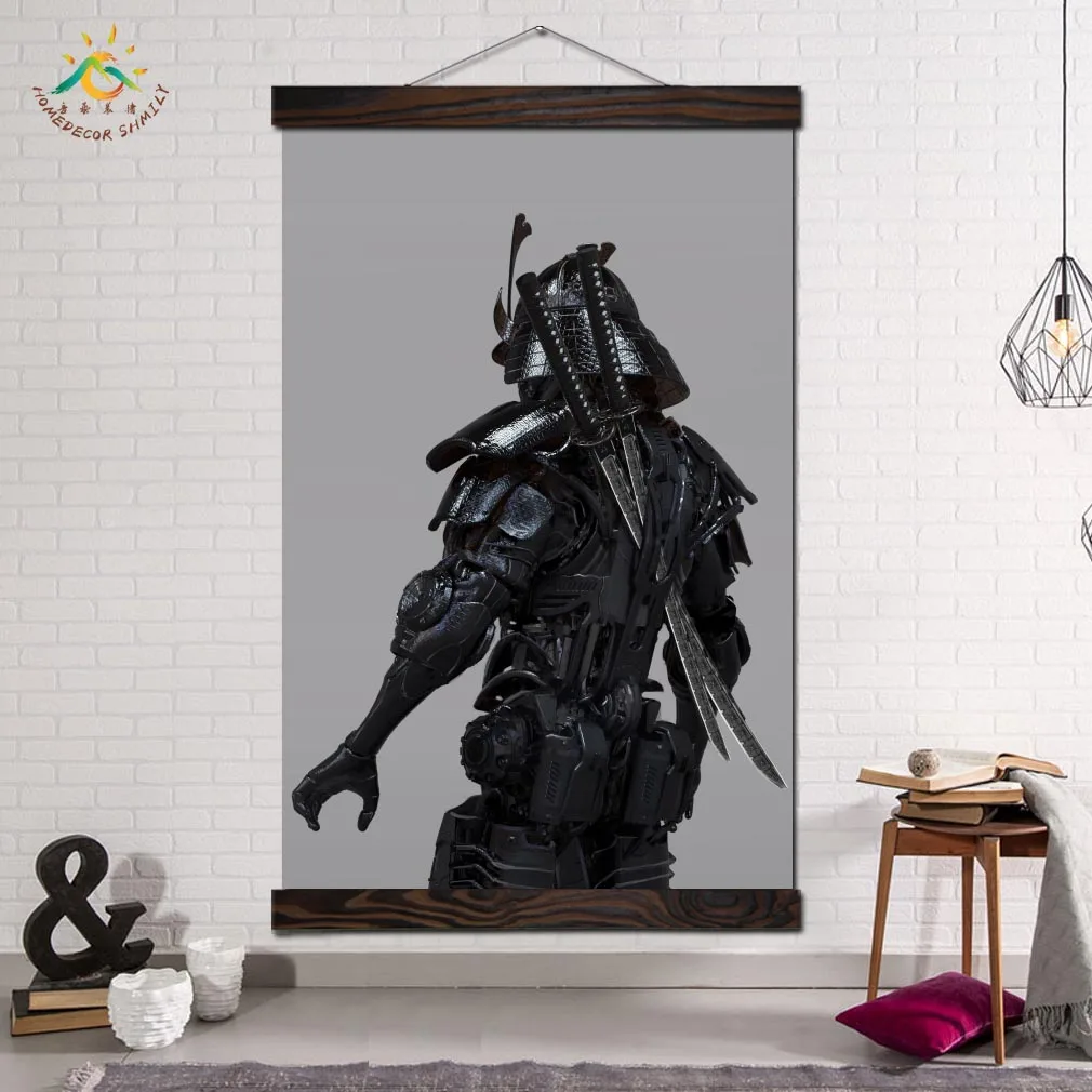 

Mechanic Black Samurai Wall Prints Modern Pop Art Canvas Painting Poster Vintage Wall Art Pictures for Living Room Decoration