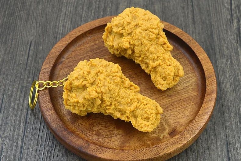 Simulation Model Keychain French Fries Chicken Nuggets Keychain Fried Legs Food Pendant Party Promotional Gift