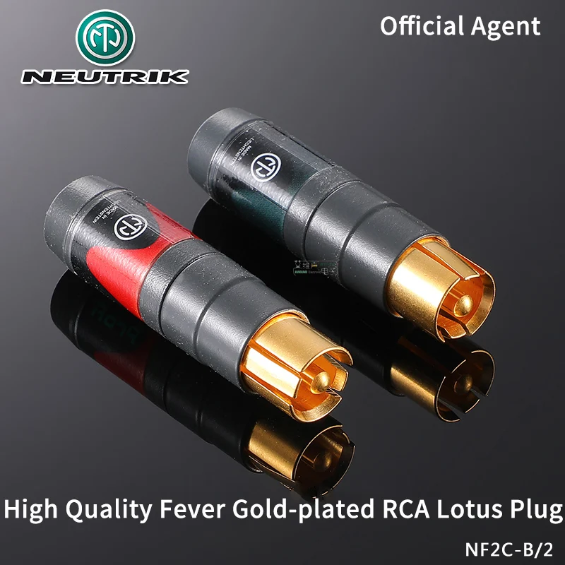 

NEUTRIK ProFi RCA Plug NF2C-B/2 Professional DIY Phono Plug HIFI AV Cable Connector RCA Lotus Head Telescopic Gold-plated Plugs