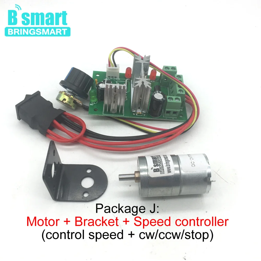 Bringsmart Gearbox Reducer JGA25-310 Low Speed 25mm Mini Motor 12V 6V High Torque DC Reduction Reversible Motor 12v Gear Motor