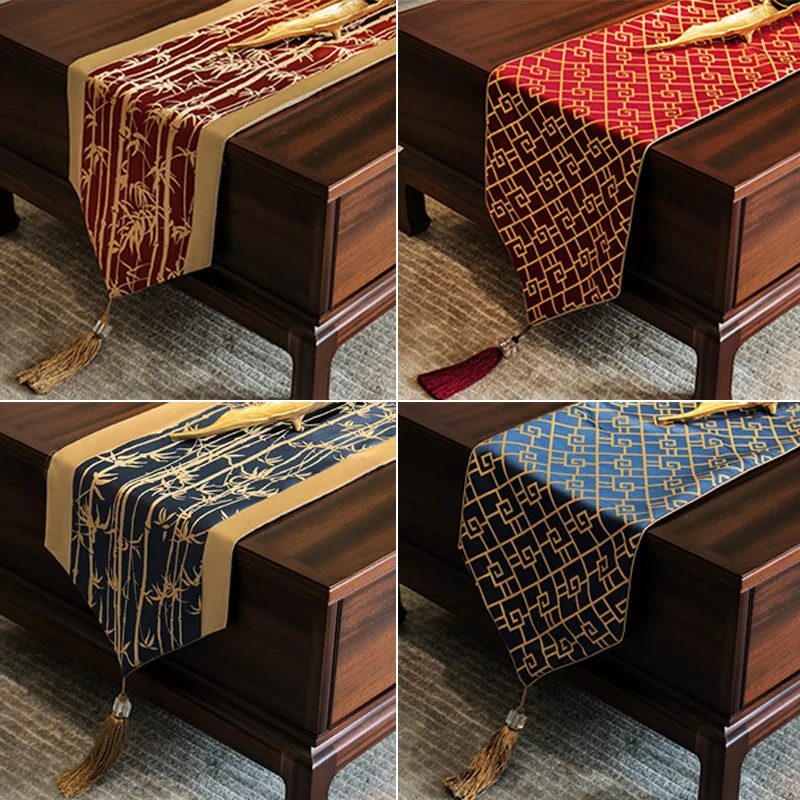 

New Chinese Style Classical Jacquard Table Runner High-grade Table Flag Dining Tea Table Shoe Cabinet Decoration Table Cover