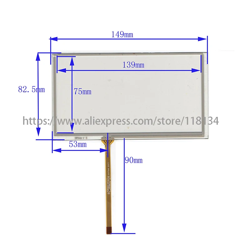 6.1Inch 4Wire Resistive TouchScreen Panel Digitizer for  alpine ive-w530bt compatible CAR DVD 149*82  IVE-W530BT