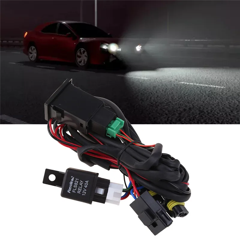 Universal 12V 40A Relay Wiring Harness With On/Off Switch Kit For Car LED Fog Light Harness High Quality C45