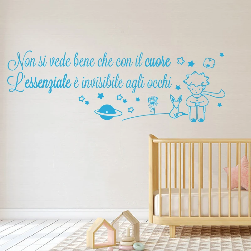 Italian Cartoon The Little Prince Wall Sticker Kids Room Bedroom Large Italian Little Prince Anime Wall Decal Baby Nursery Vinyl